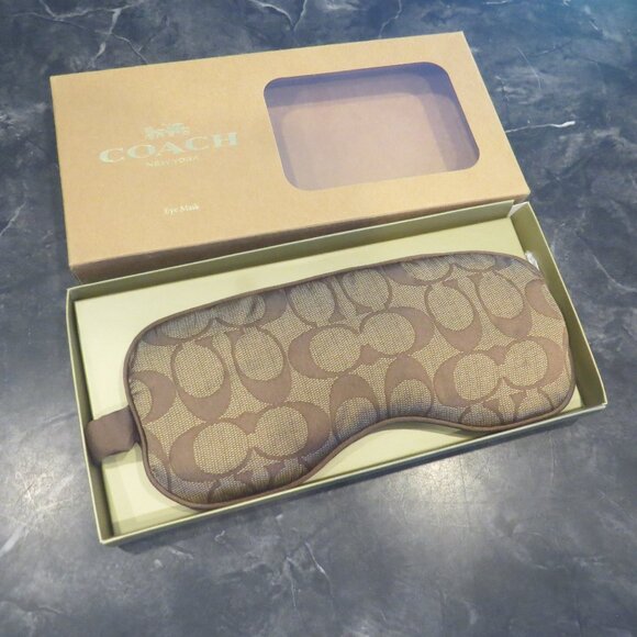 Coach Khaki Signature Eye Mask – NWT – 21 x 8.5 cm (B1) - Picture 1 of 6